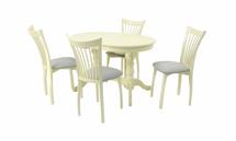 Обеденная группа ZiP-mebel Обеденная группа стол Бизе со стульями Миранда,слоновая кость, серый арт. F212020S00X4R001441S01