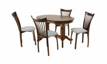 Обеденная группа ZiP-mebel Обеденная группа стол Бизе со стульями Миранда,орех, серый арт. F212021W00X4R001440W01