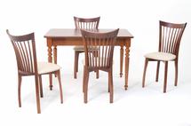 Обеденная группа ZiP-mebel Обеденная группа Вивальди 120 со стульями Миранда орех/ ромб бежевый арт. F514081W00X4R001442W12