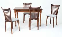 Обеденная группа ZiP-mebel Обеденная группа Вивальди 120 со стульями Миранда орех/серый арт. F514081W00X4R001440W01