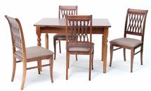 Обеденная группа ZiP-mebel Обеденная группа Верди 120 со стульями Рич/ ромб коричневый, Орех арт. F514061W00X4R001404W14