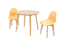 Обеденная группа ZiP-mebel Стол Монте К 100 натур со стульями Сашш натур персик арт. F004136N00X2R100774NPP