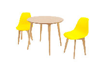 Обеденная группа ZiP-mebel Стол Монте К 100 натур со стульями Сашш натур жёлтый арт. F004136N00X2R100774NYY