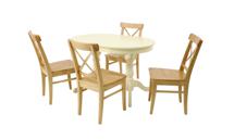 Обеденная группа ZiP-mebel Обеденная группа стол Бизе со стульями Ингольф,Слоновая кость, натур арт. F212020S00X4R100743N00