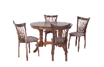 Обеденная группа ZiP-mebel Обеденная группа стол Бизе со стульями Миранда,орех, ромб коричневый арт. F212021W00X4R001442W14