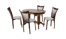 Обеденная группа ZiP-mebel Обеденная группа стол Бизе со стульями Миранда,орех, серый арт. F212021W00X4R001440W01