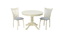 Обеденная группа ZiP-mebel Обеденная группа Брамос К 100 слоновая кость со стульями Миранда слоновая кость серый арт. F001001S00X2R001441S01