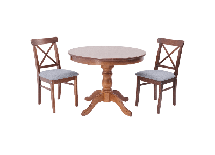 Обеденная группа ZiP-mebel Обеденная группа Брамос К 100 орех со стульями Ингольф орех серый арт. F001002W00X2R100742W01