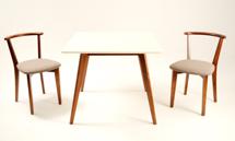 Обеденная группа ZiP-mebel Стол Arki К 90 орех/слоновая кость со стульями Франк ПМ орех/гусиная лапка арт. F004092WUSX2R101712W12