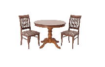 Обеденная группа ZiP-mebel Обеденная группа Брамос К 100 орех со стульями Рич орех ромб коричневый арт. F001002W00X2R001404W14