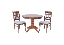 Обеденная группа ZiP-mebel Обеденная группа Брамос К 100 орех со стульями Рич орех серый арт. F001002W00X2R001400W01