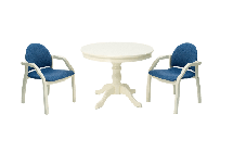 Обеденная группа ZiP-mebel Обеденная группа Брамос К 100 слоновая кость со стульями Джуно слоновая кость синий арт. F001001S00X2Z112805S03