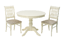 Обеденная группа ZiP-mebel Обеденная группа Брамос К 100 слоновая кость со стульями Рич слоновая кость ромб бежевый арт. F001001S00X2R001401S12