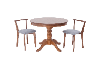 Обеденная группа ZiP-mebel Обеденная группа Брамос К 100 орех со стульями Франк орех серый арт. F001002W00X2R101706W01