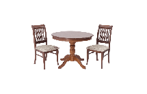 Обеденная группа ZiP-mebel Обеденная группа Брамос К 100 орех со стульями Рич орех ромб бежевый арт. F001002W00X2R001402W12