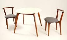 Обеденная группа ZiP-mebel Стол Arki К 90 орех/слоновая кость со стульями Франк ПМ орех/графит рогожка арт. F004092WUSX2R101712W08