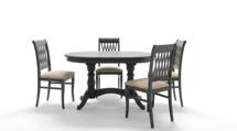 Обеденная группа ZiP-mebel Обеденная группа стол Бизе со стульями Рич,чёрное дерево, ромб коричневый арт. F212020B00X4R001405B14