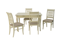 Обеденная группа ZiP-mebel Обеденная группа Моцарт 120 со стульями Рич/ ромб бежевый, слоновая кость арт. F514041S00X4R001400S12