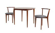 Обеденная группа ZiP-mebel Стол Pawook К 100 орех со стульями Франк ПМ орех/графит рогожка арт. F004182W00X2R101712W08