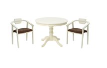 Обеденная группа ZiP-mebel Обеденная группа Брамос К 100 слоновая кость со стульями Челси слоновая кость коричневый арт. F001001S00X2Z011849S04