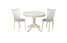 Обеденная группа ZiP-mebel Обеденная группа Брамос К 100 слоновая кость со стульями Миранда слоновая кость серый арт. F001001S00X2R001441S01