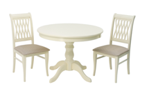 Обеденная группа ZiP-mebel Обеденная группа Брамос К 100 слоновая кость со стульями Рич слоновая кость ромб бежевый арт. F001001S00X2R001401S12