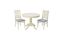 Обеденная группа ZiP-mebel Обеденная группа Брамос К 100 слоновая кость со стульями Рич слоновая кость серый арт. F001001S00X2R001400S01