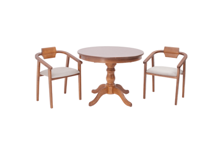 Обеденная группа ZiP-mebel Обеденная группа Брамос К 100 орех со стульями Челси орех бежевый арт. F001002W00X2Z011840W02