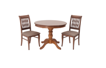 Обеденная группа ZiP-mebel Обеденная группа Брамос К 100 орех со стульями Рич орех ромб коричневый арт. F001002W00X2R001404W14