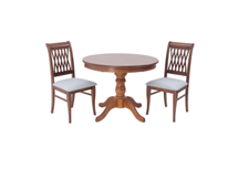 Обеденная группа ZiP-mebel Обеденная группа Брамос К 100 орех со стульями Рич орех серый арт. F001002W00X2R001400W01