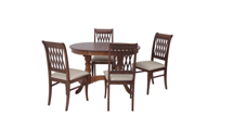 Обеденная группа ZiP-mebel Обеденная группа стол Бизе со стульями Рич,орех, ромб бежевый арт. F212021W00X4R001402W12