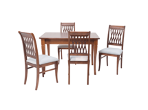 Обеденная группа ZiP-mebel Обеденная группа Моцарт 120 со стульями Рич/ серый, Орех арт. F514041W00X4R001402W01