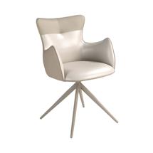 Офисное кресло Angel Cerda Поворотное кресло 4203 из экокожи кремового и серо-бежевого цвета арт. 504108