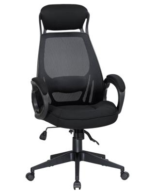 Офисное кресло DOBRIN Офисное кресло для руководителей DOBRIN STEVEN BLACK, чёрный пластик, чёрная ткань арт. LMR-109BL_Black
