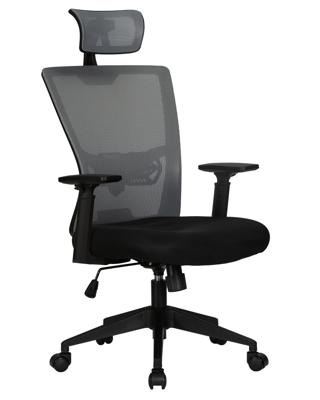 Офисное кресло DOBRIN Офисное кресло для персонала DOBRIN NIXON, чёрный, серая сетка арт. LMR-121B