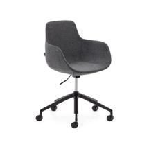 Офисное кресло La Forma (ех Julia Grup) Рабочее кресло Tissiana темно-серого цвета, алюминиевые ножки с черной матовой отделкой арт. 175086