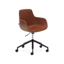 Офисное кресло La Forma (ех Julia Grup) Рабочее кресло Tissiana коричневая искусственная кожа, алюминиевые ножки с матовой черной отделкой арт. 175088