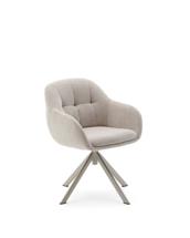 Офисное кресло La Forma (ех Julia Grup) Dorina Вращающееся кресло из бежевого шенилла и стальными бежевыми ножками арт. 218521