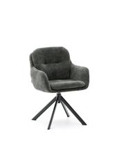 Офисное кресло La Forma (ех Julia Grup) Lexa Вращающееся кресло из зеленого шенилла и стальными зелеными ножками арт. 218525