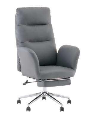 Офисное кресло TopChairs Кресло руководителя TopChairs Solid с оттоманкой серый арт. УТ000040807