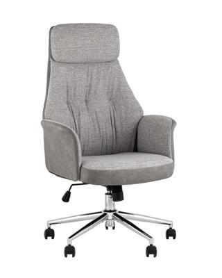 Офисное кресло TopChairs Кресло офисное TopChairs Neoma светло-серый экокожа ткань арт. УТ000041772