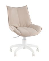 Офисное кресло TopChairs Кресло офисное Осло велюр бежевый, пластик белый арт. УТ000043346