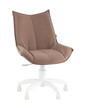 Офисное кресло TopChairs Кресло офисное Осло велюр мокка, пластик белый арт. УТ000043458
