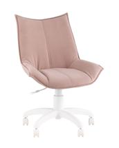 Офисное кресло TopChairs Кресло офисное Осло велюр пыльно-розовый, пластик белый арт. УТ000043348