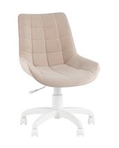 Офисное кресло TopChairs Кресло офисное Флекс велюр бежевый, пластик белый арт. УТ000043341