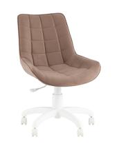 Офисное кресло TopChairs Кресло офисное Флекс велюр мокка пластик белый арт. УТ000043459