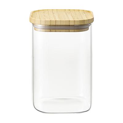 Остальные предметы ЯЯЯ Банка для хранения квадратная glass bamboo, 1,1 л арт. SS0000160