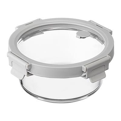 Остальные предметы ЯЯЯ Контейнер для запекания и хранения круглый click glass, 650 мл, светло-серый арт. SS0000237