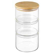 Остальные предметы ЯЯЯ Набор из 3 банок для хранения eco store с крышками из бамбука арт. SFE-SS-SJ-GLS-BM-Set3