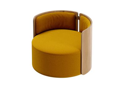 Стол письменный Ellipsefurniture Кресло крутящееся Lagom 800 (горчичный, натуральный дуб) арт. LG01311511708